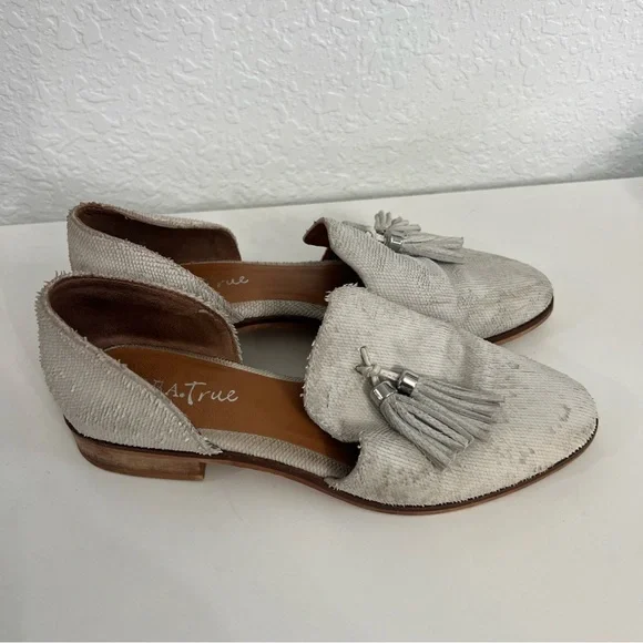 Diba True Neat Freak Women’s Tassel Loafers Size 7.5M Beige Leather Upper - Picture 4 of 8